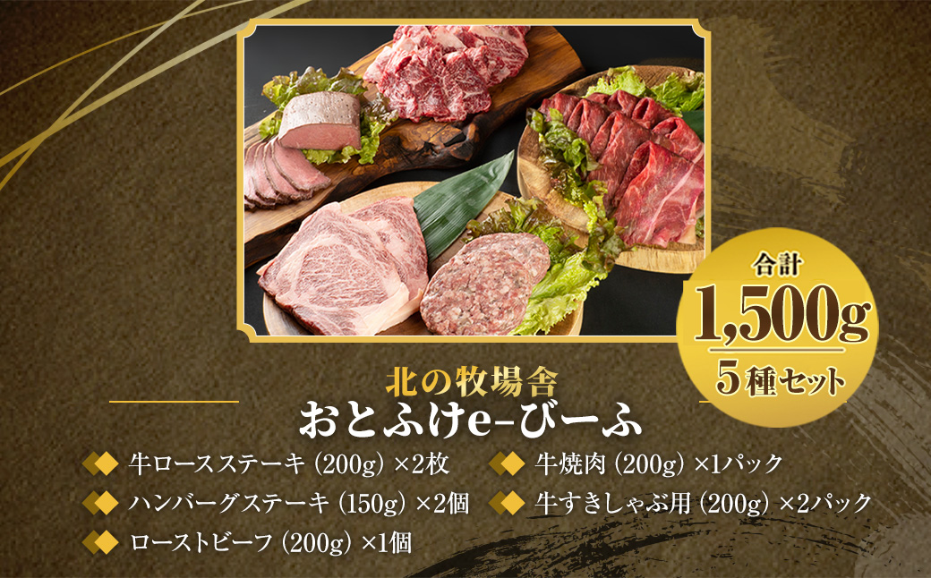「北の牧場舎」おとふけe-びーふ 5種8点セット【D21】