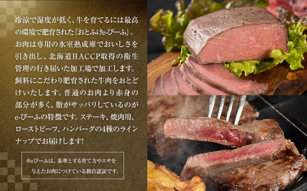 「北の牧場舎」おとふけe-びーふ 5種8点セット【D21】