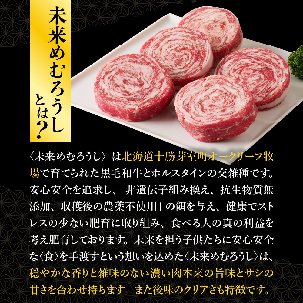 北海道十勝芽室町 未来めむろうし牛ロールステーキ 500g me065-001c