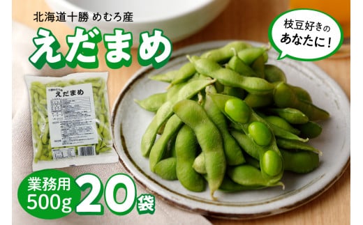 北海道十勝芽室町　十勝めむろ 業務用えだまめ 1袋500g ×20袋 me003-081c